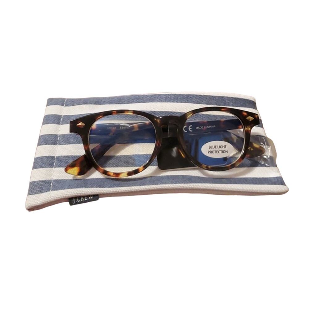 J CREW ROUND BLUE-LIGHT GLASSES IN TORTOISE